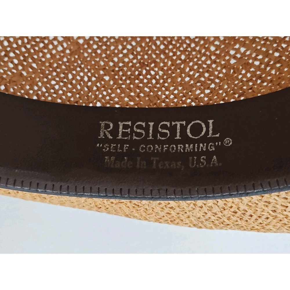 Vintage Resistol Cowboy Hat Boho Yellow Rose Straw Self Conforming Texas USA - Picture 9 of 14